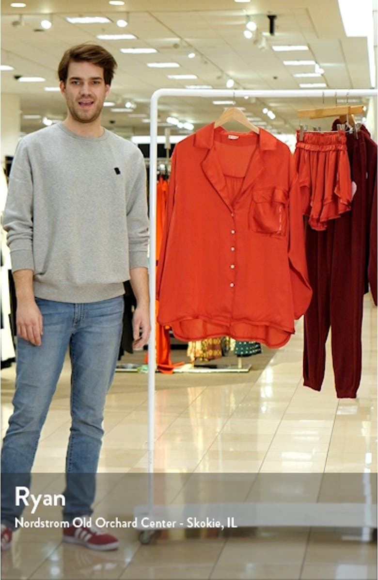 Like Honey Long-Sleeve Satin Pajama Shirt, sales video thumbnail