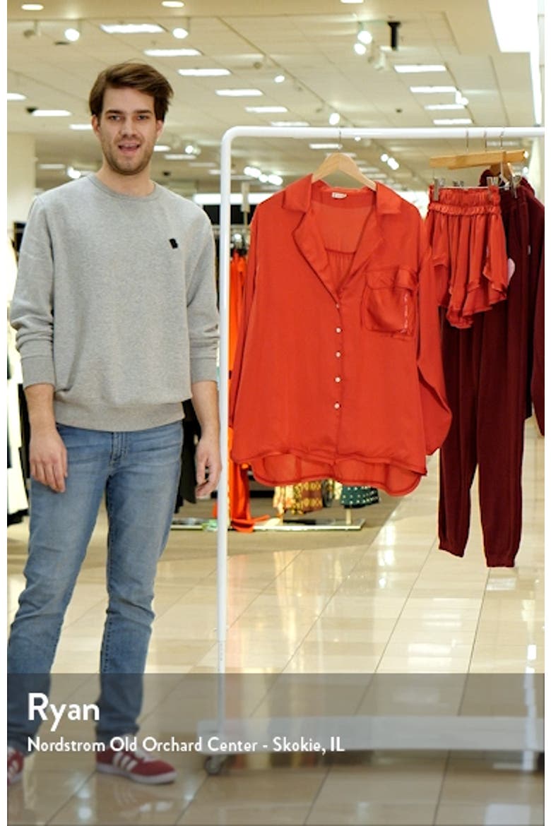 Like Honey Long-Sleeve Satin Pajama Shirt video