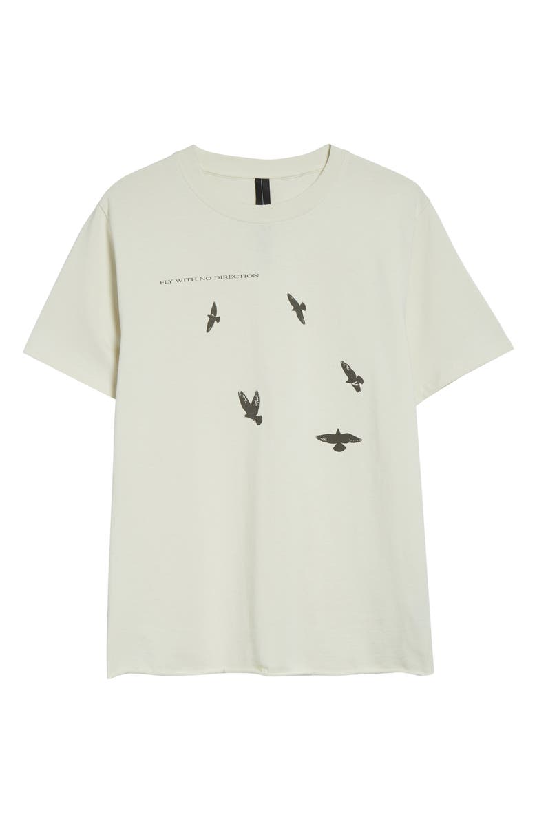 JKEEFER No Direction Organic Cotton Graphic T-Shirt, Alternate, color, Creme