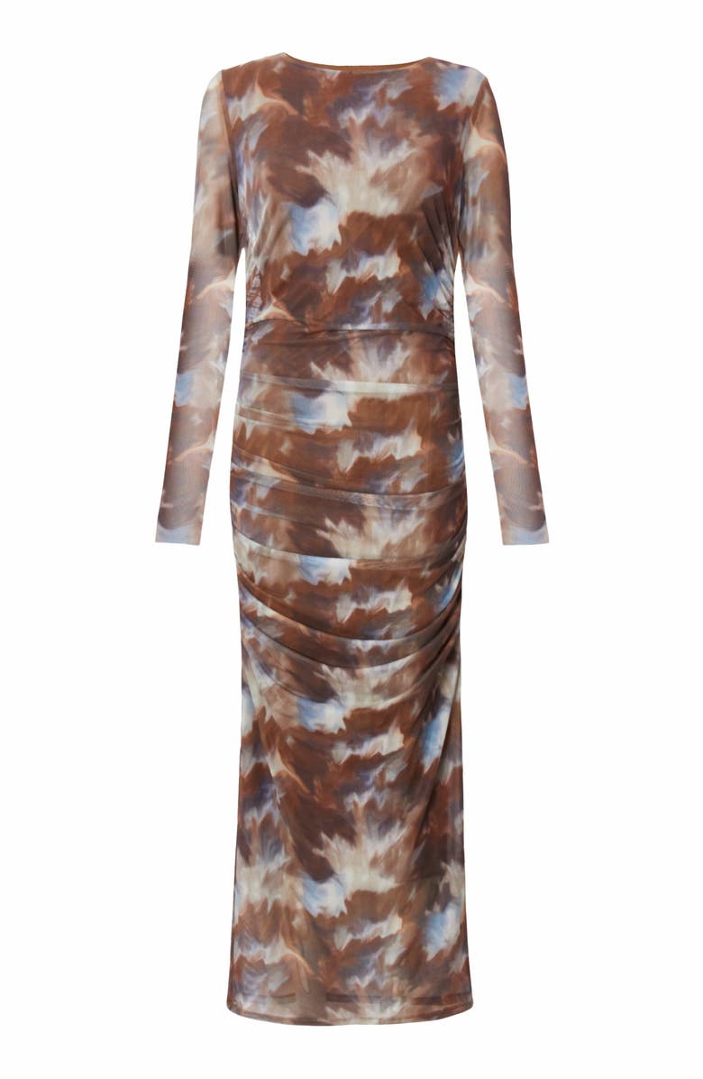 QUIZ Mesh Long Sleeve Maxi Dress, Alternate, color,