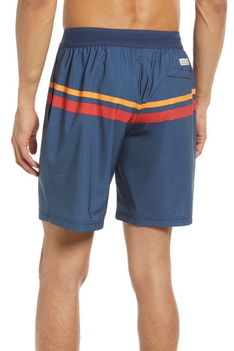 The Ozone Swim Trunks, Alternate, color, RED COMP STRIPE