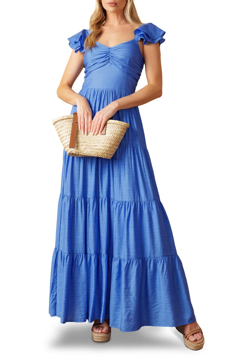 Tiered Maxi Dress, Main, color, PERIWINKLE