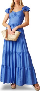 FLYING TOMATO Tiered Maxi Dress