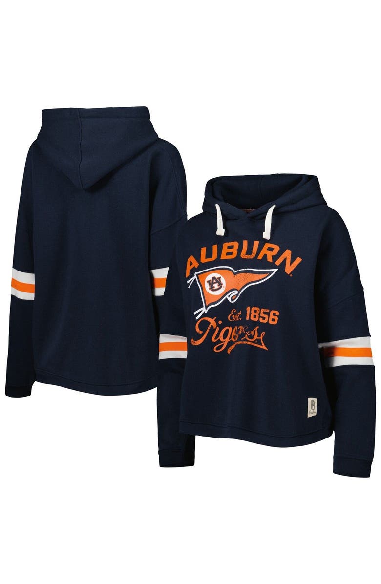 PRESSBOX Women's Pressbox Navy Auburn Tigers Super Pennant Pullover Hoodie, Main, color, 