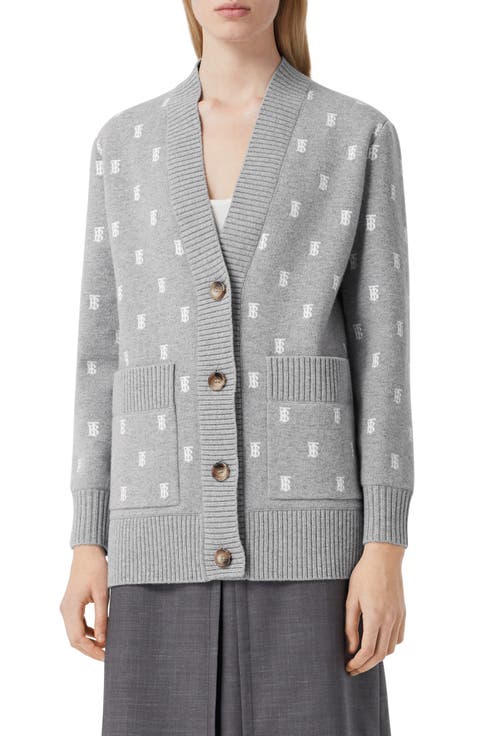 Palena TB Monogram Jacquard Cardigan