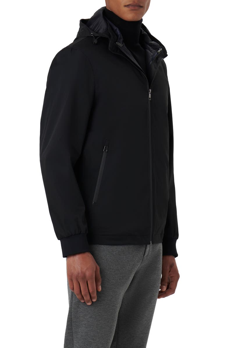 Bugatchi Full Zip Hooded Bomber Jacket, Alternate, color, 