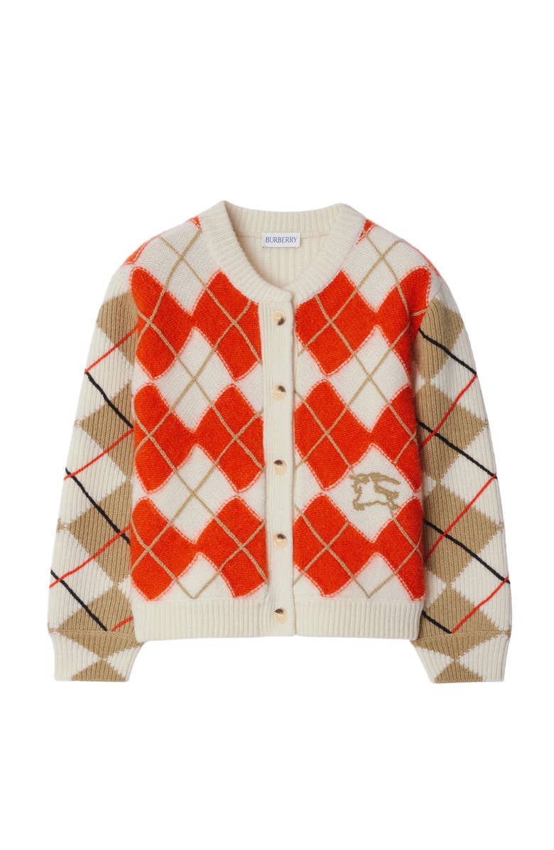 Burberry Argyle Wool Cardigan, Main, color, 
