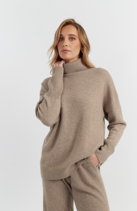 Pure Cashmere Roll Neck Sweater