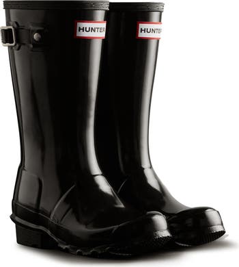 Hunter Original Kids Gloss Rain Boot in Black outlet Size 4B/5G Retail $90