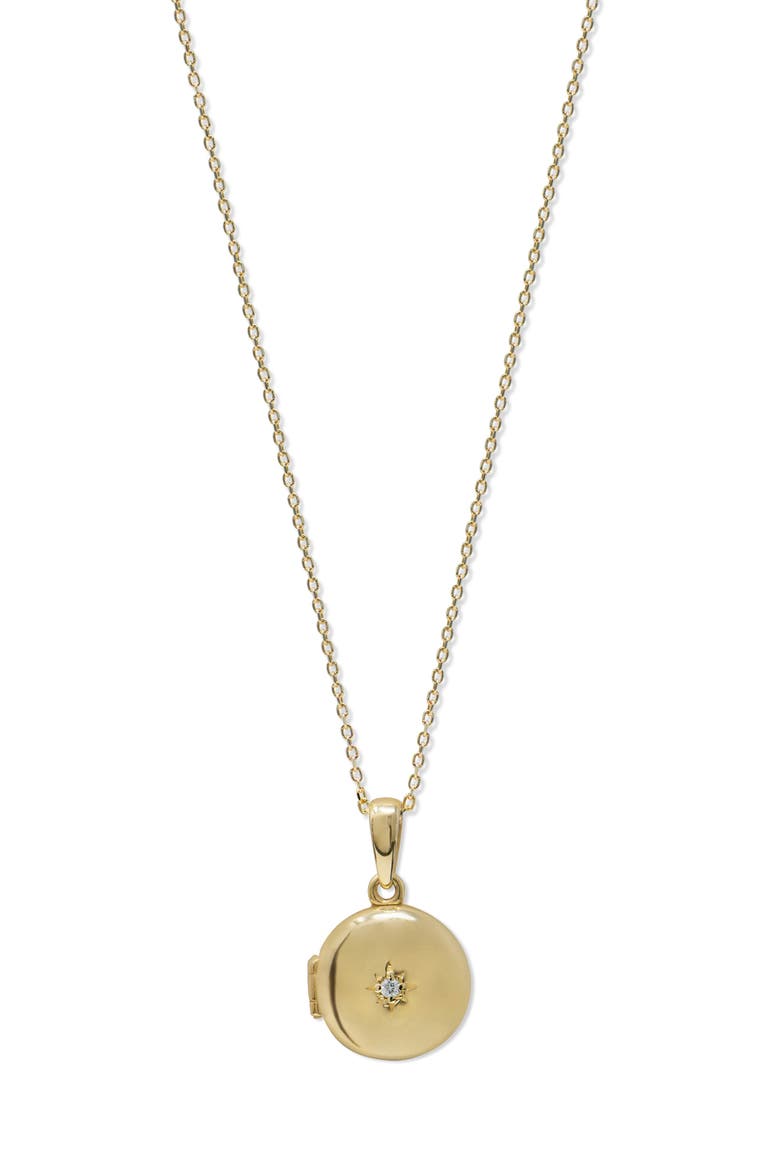 Aztec North Star Mini Locket 14K Gold & Diamond Pendant Necklace, Main, color, YELLOW GOLD
