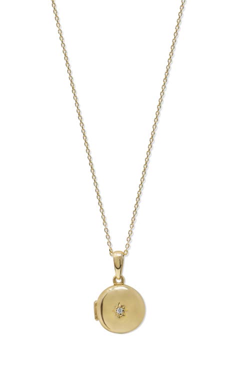 Aztec North Star Mini Locket 14K Gold & Diamond Pendant Necklace