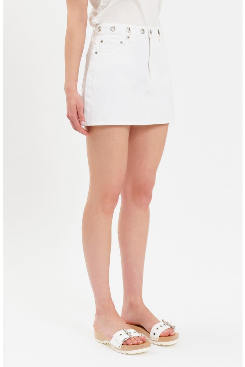Malibu Denim Miniskirt, Alternate, color, LAMB