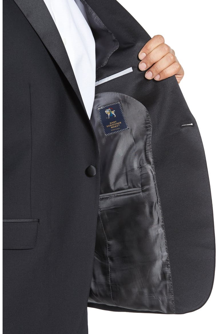New York Classic Fit Black Wool Tuxedo, Alternate, color, BLACK