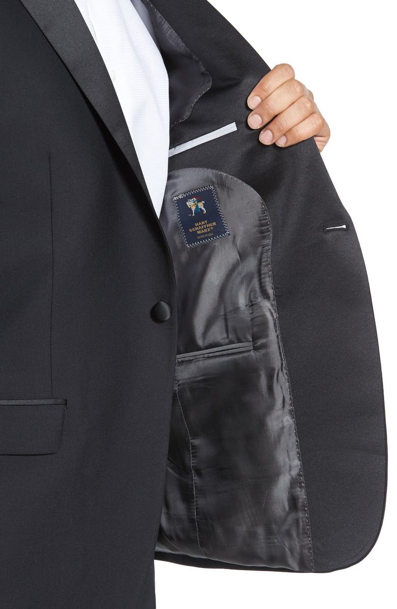 Hart Schaffner Marx New York Classic Fit Black Wool Tuxedo, Alternate, color, 