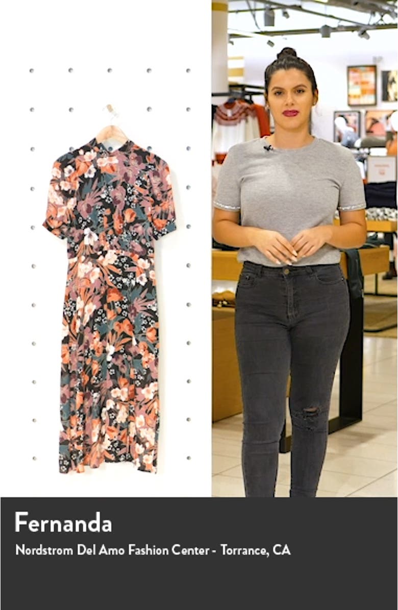 Floral Puff Sleeve Midi Dress, sales video thumbnail