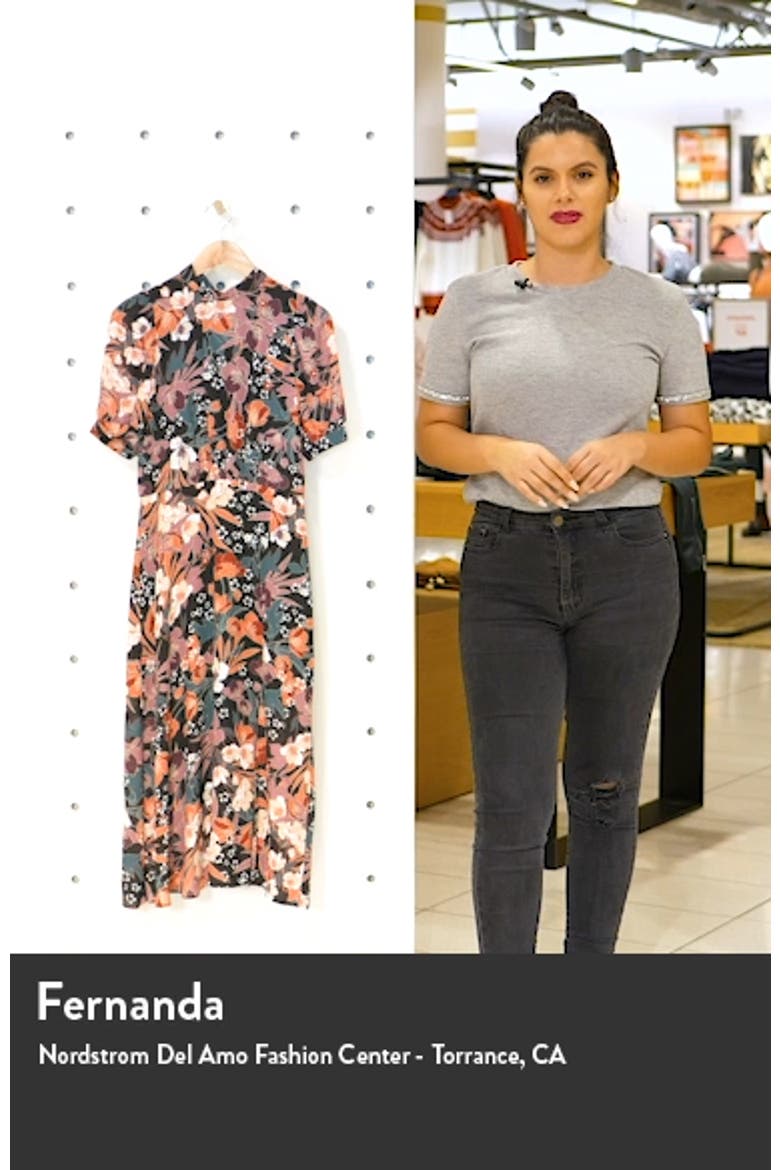 Floral Puff Sleeve Midi Dress video