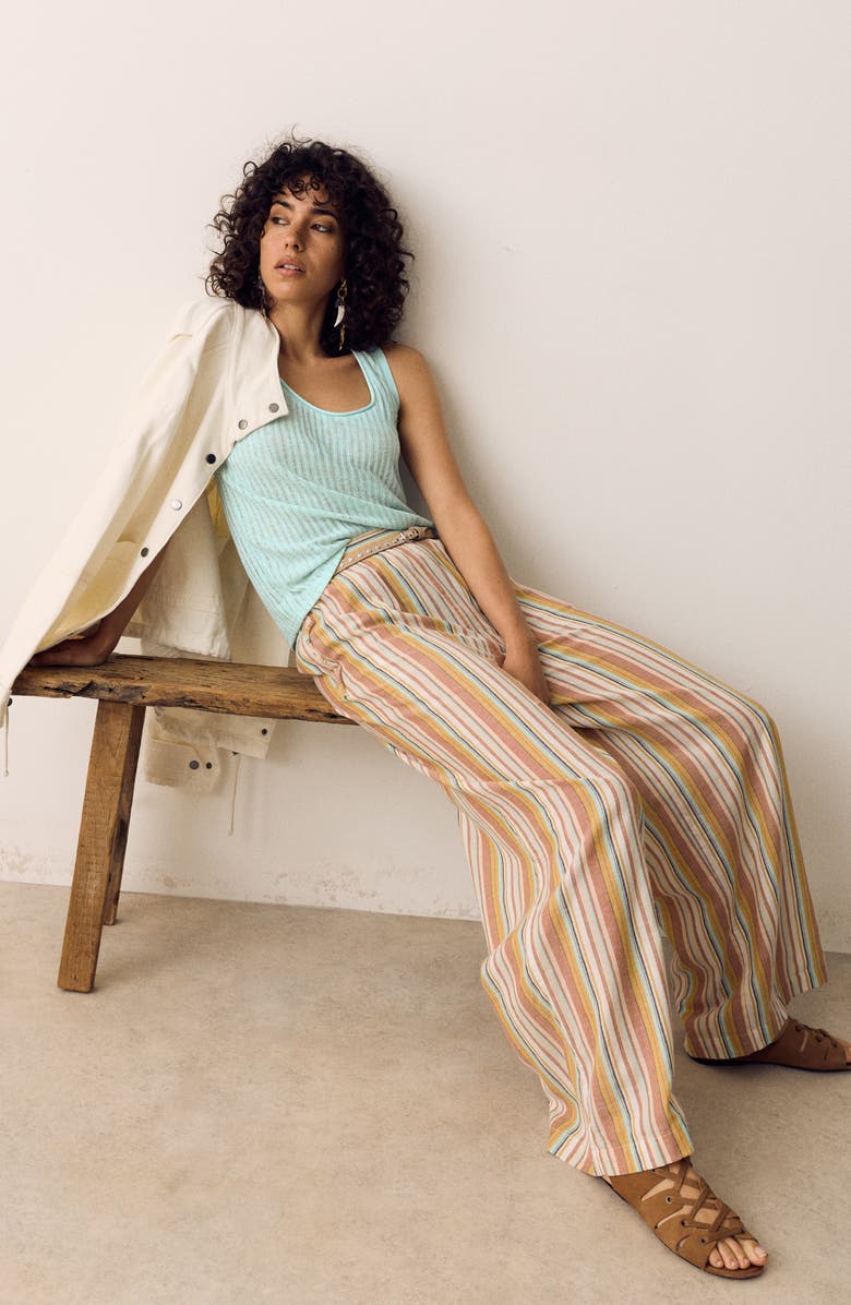 PER UNA BY M&S Textured Stripe Knit Tank, Alternate, color, Light Green