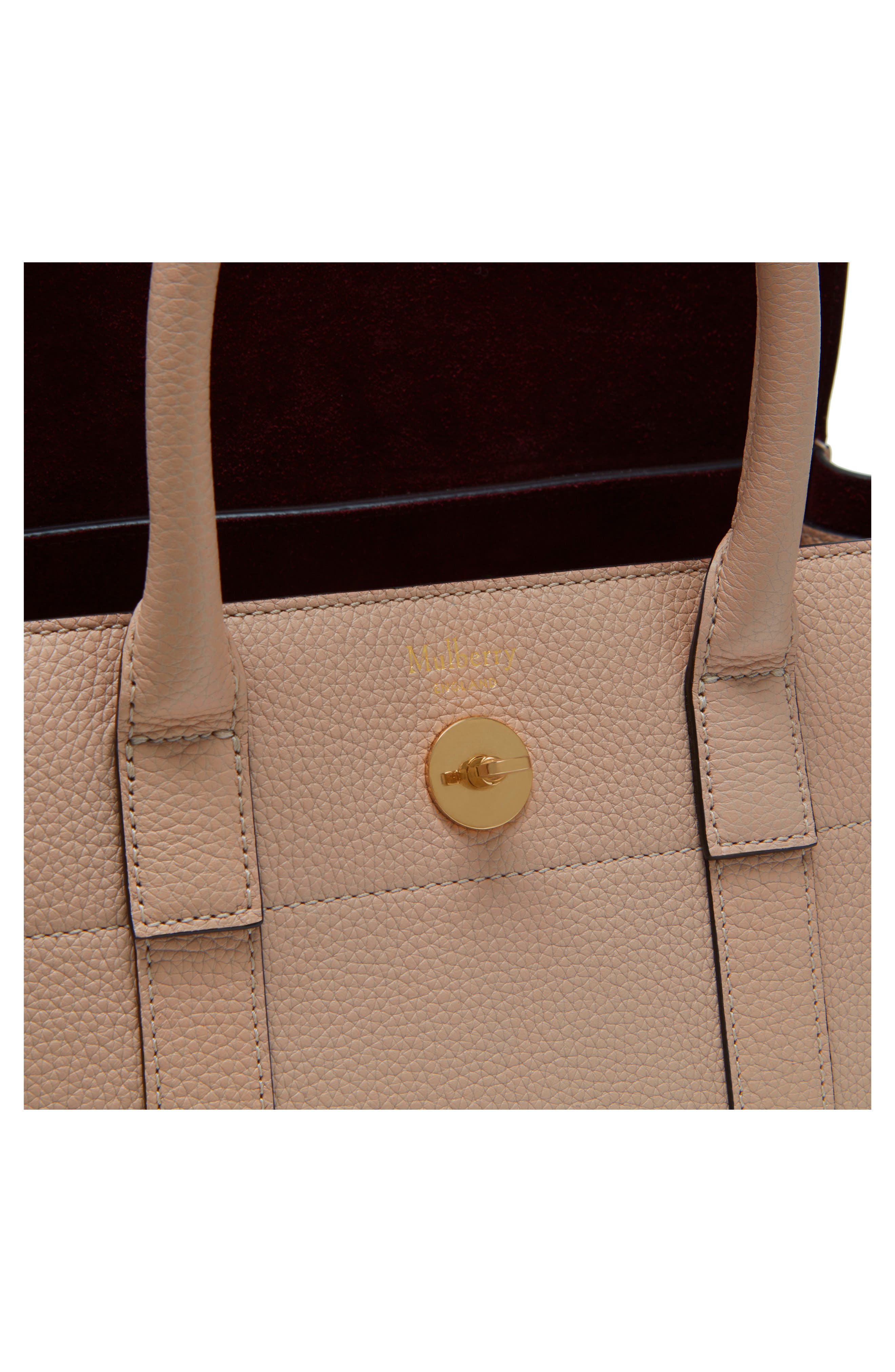 Small Bayswater Leather Satchel, Alternate, color, ROSEWATER