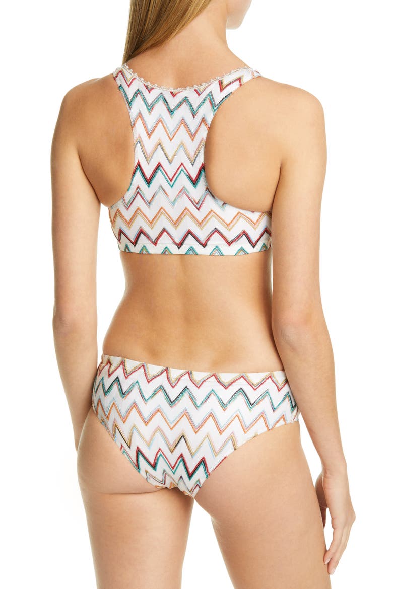 Zigzag Two-Piece Swimsuit, Alternate, color, WHITE MULTI