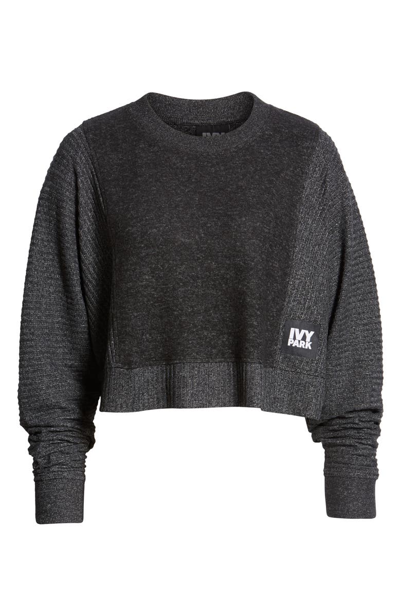IVY PARK<sup>®</sup> Contrast Rib Crop Lounge Sweatshirt, Alternate, color, 