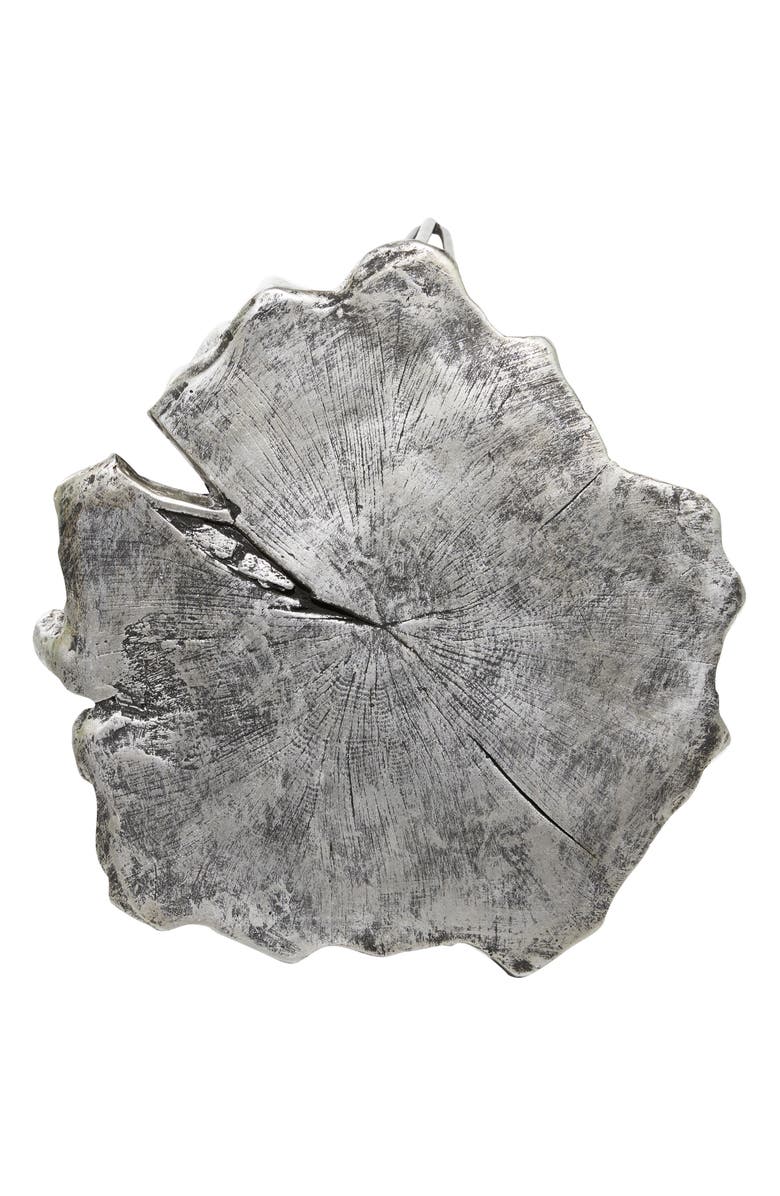 GINGER BIRCH STUDIO Gray Polystone Tree Trunk Accent Table with Black Hairpin Legs, Alternate, color, 