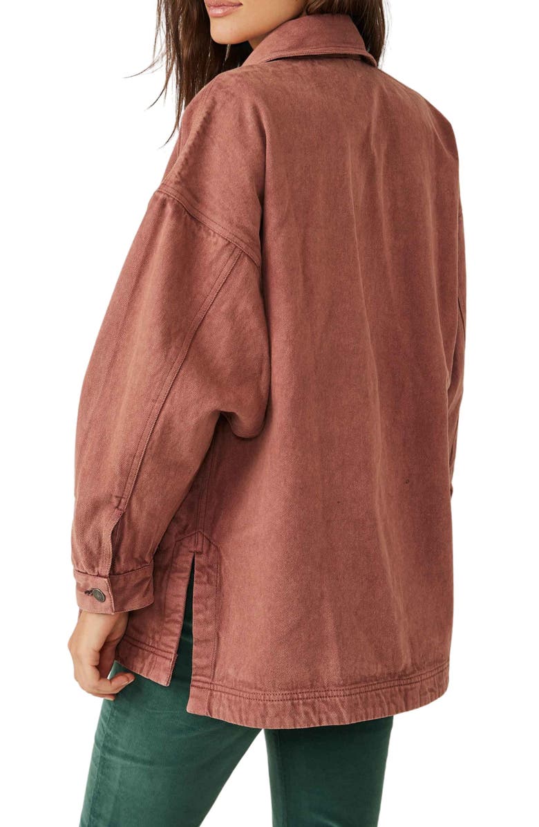 Free People Madison City Twill Jacket, Alternate, color, Chocolate Lava
