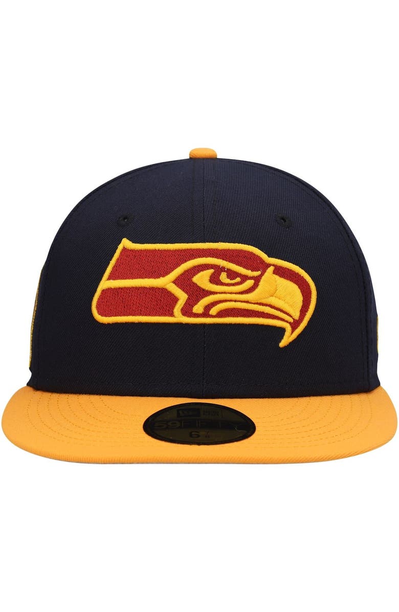 New Era Men's New Era Navy/Gold Seattle Seahawks 40th Season 59FIFTY Fitted Hat, Alternate, color,