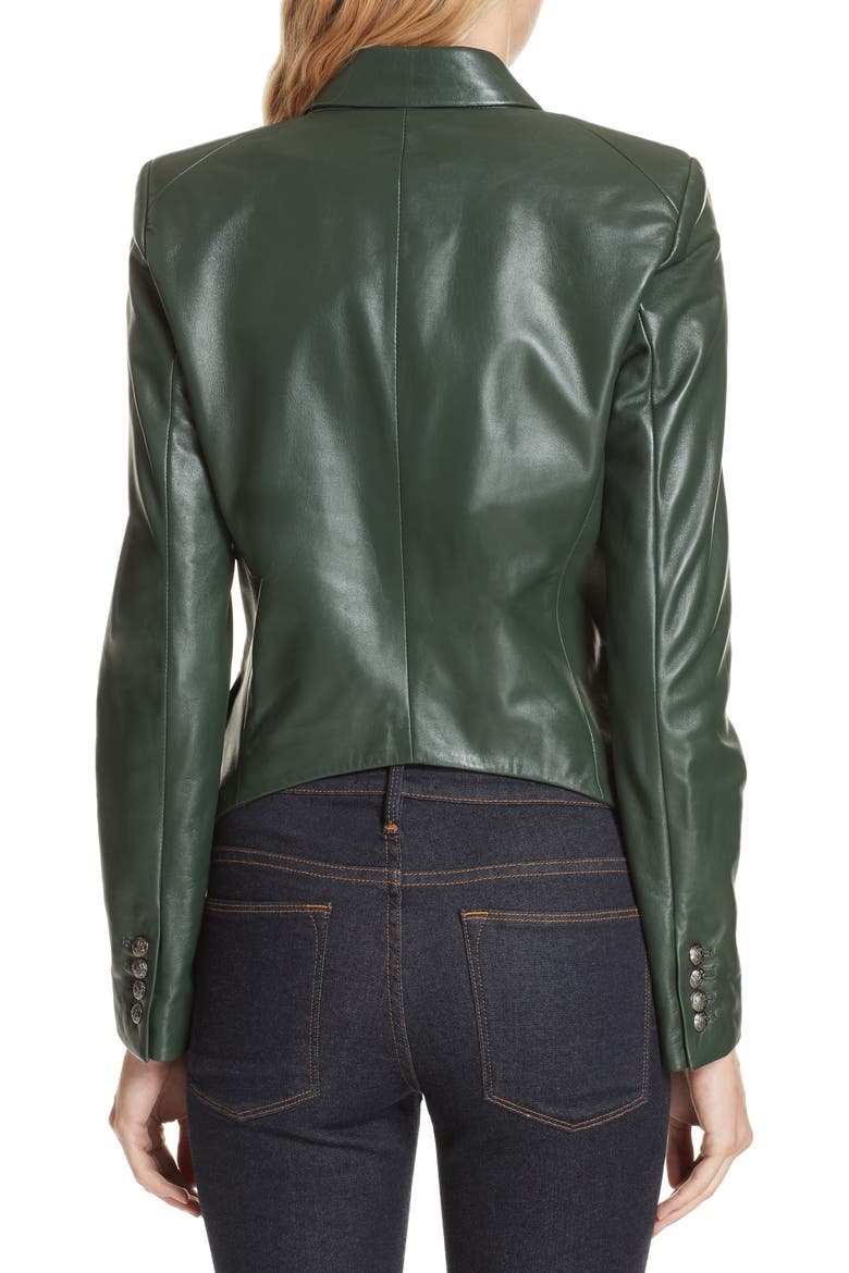 Cooke Leather Dickey Jacket, Alternate, color, DARK GREEN