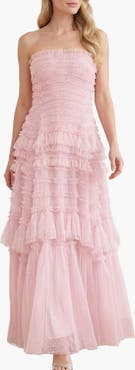 Needle & Thread Valentine Ruffle Strapless Gown
