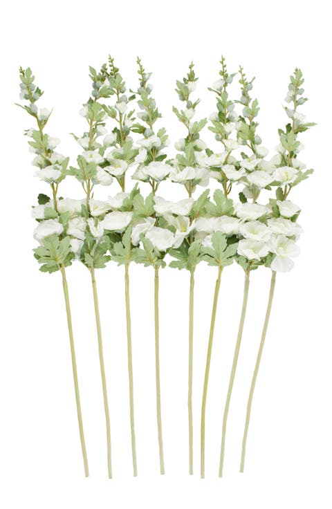Set of Eight Hollyhock Artificial Flowers