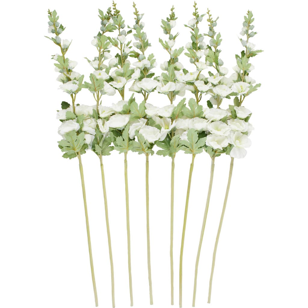 Sonoma Sage Home Set Of Eight Hollyhock Artificial Flowers In White