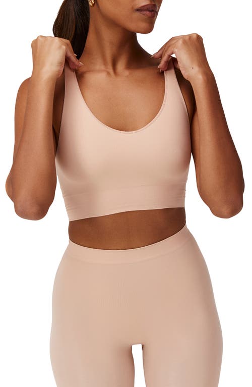 Noodyskin Seamless Body Smooth Scoop Neck Top In Nude