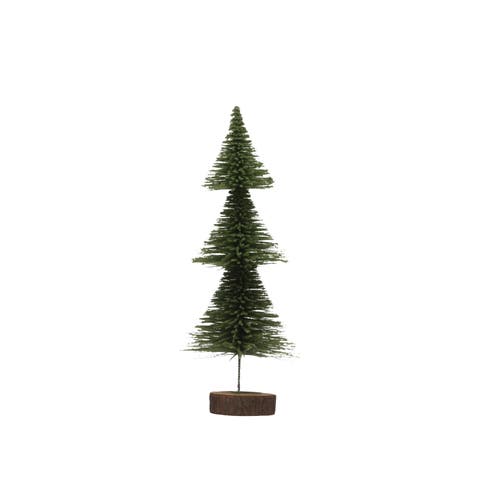 Bottle Brush Tree on Wood Base
