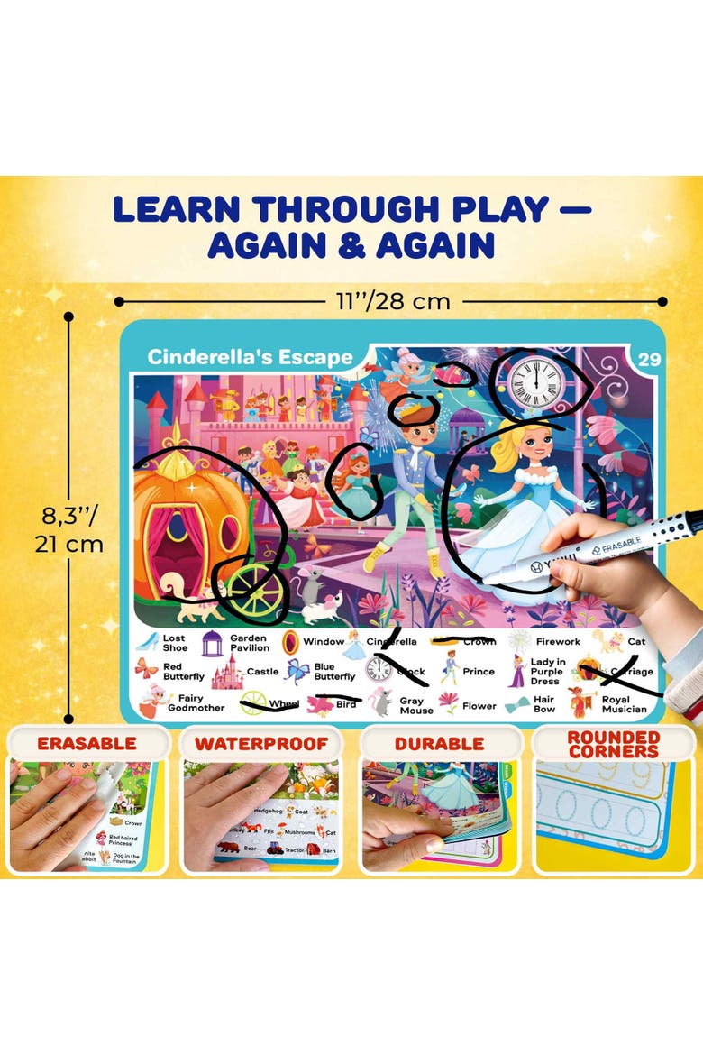 Kids Handwriting and Search & Find Activity Cards Set, Alternate, color, Girls
