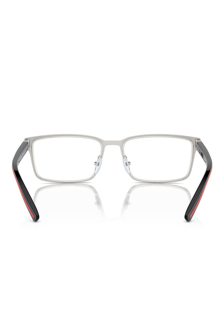 56MM RECTANGLE, Alternate, color, BRUSHED SILVER / DEMO LENS