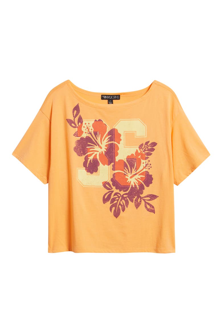 Floral Graphic T-Shirt, Alternate, color, ORANGE