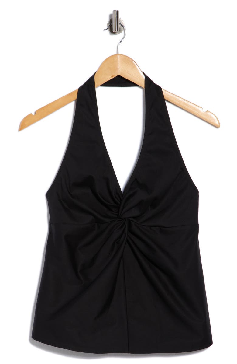 Leith Cotton Blend Halter Top, Alternate, color, Black