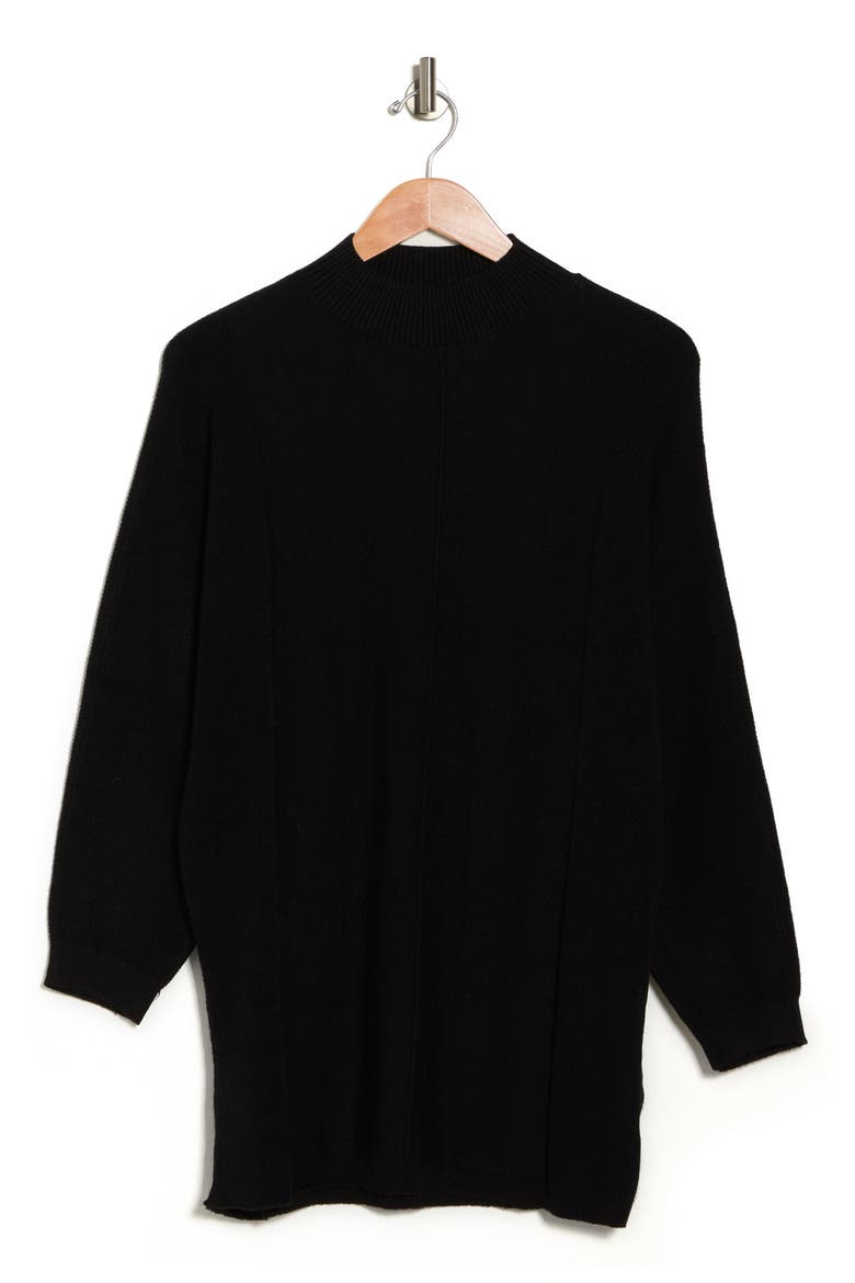 Rihanna Mock Neck Tunic, Alternate, color, BLACK