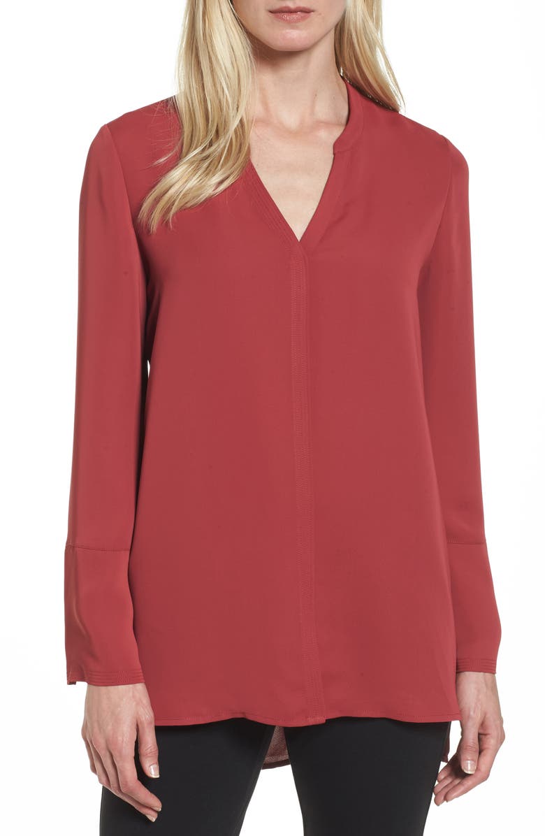 NIC+ZOE Endless Empire Matte Satin Blouse, Main, color, 