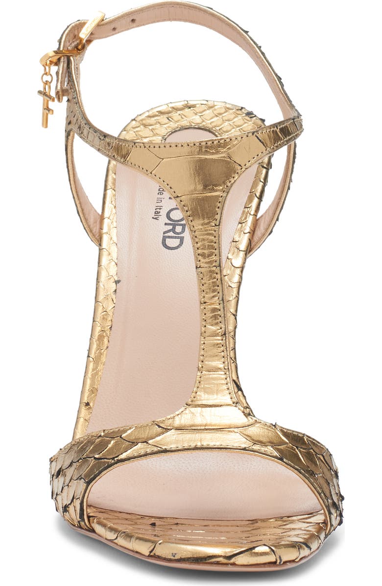 TOM FORD Galaxy Python Embossed T-Strap Sandal, Alternate, color,