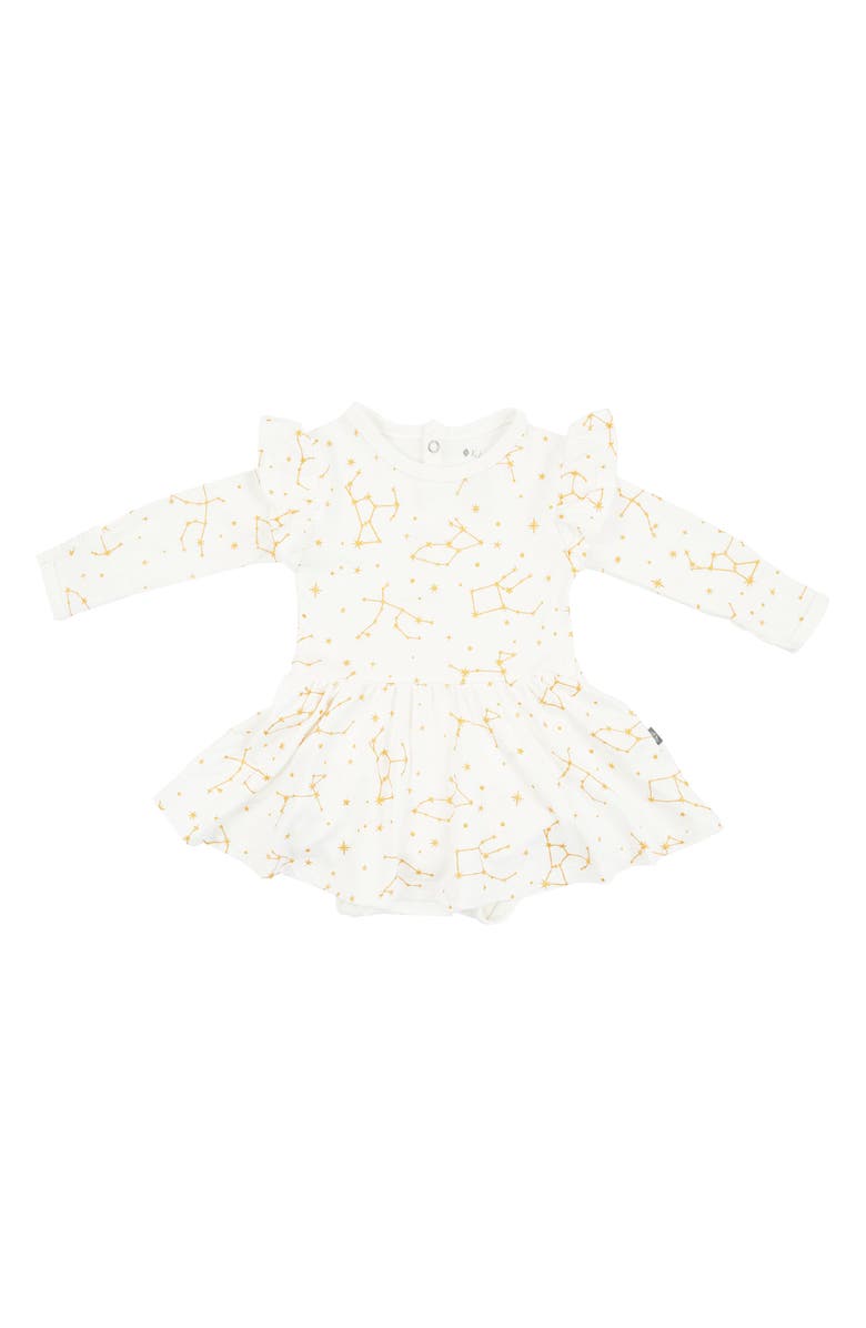 Kyte BABY Cloud Constellation Twirl Long Sleeve Skirted Bodysuit, Main, color, Cloud Constellations