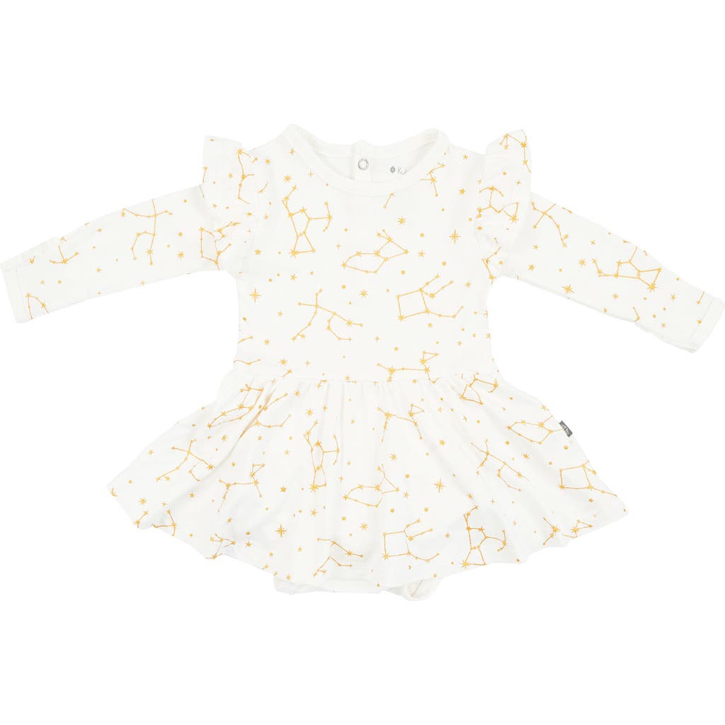 Kyte Baby Cloud Constellation Twirl Long Sleeve Skirted Bodysuit In Multi