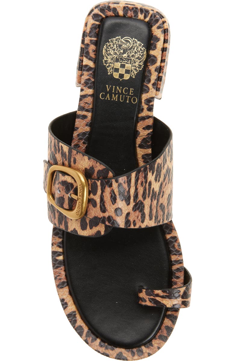 Vince Camuto Ranista Slide Sandal, Alternate, color, Black/ Natural Snake