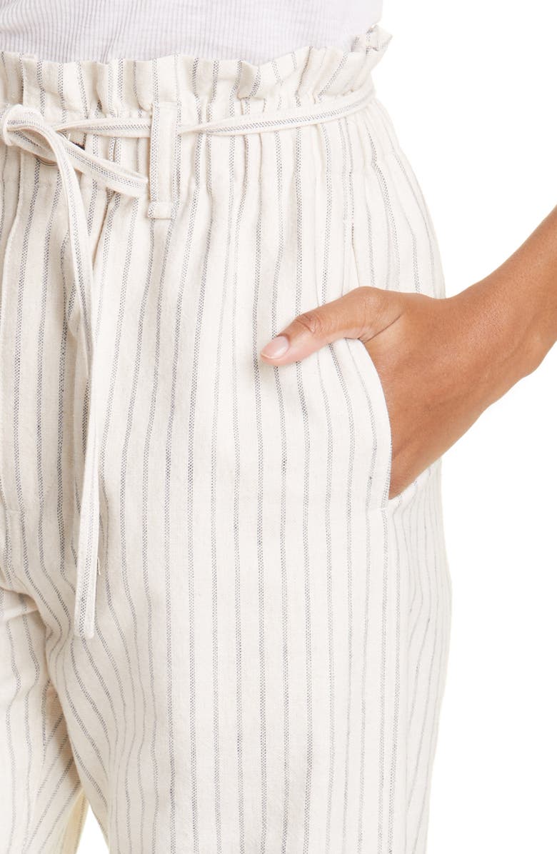 rag & bone Paperbag Waist Stripe Cotton Blend Pants, Alternate, color,