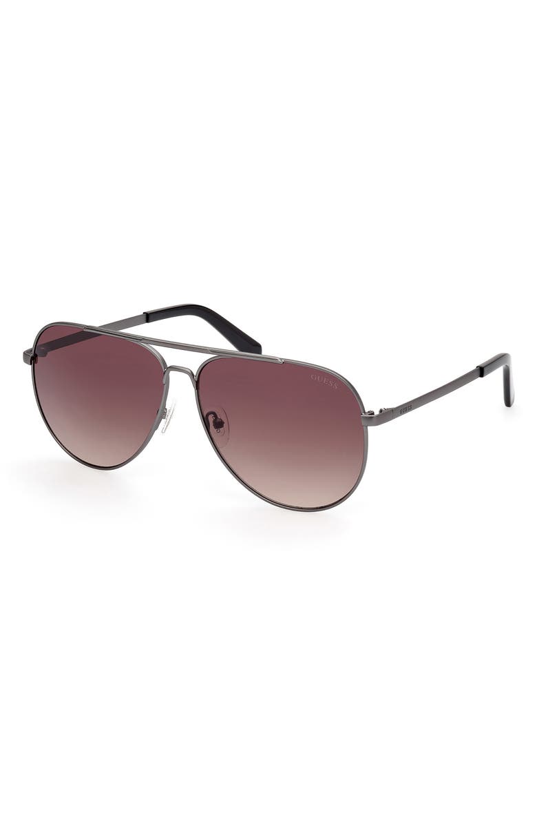 GUESS 62mm Oversize Gradient Aviator Sunglasses, Alternate, color, 