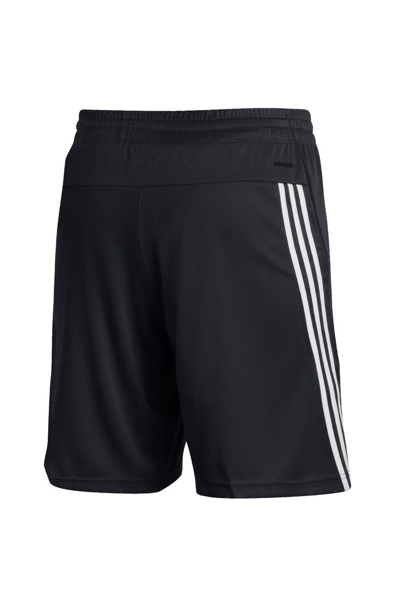 adidas Men's adidas Black Nebraska Huskers AEROREADY Three-Stripe Knit Shorts, Alternate, color, 