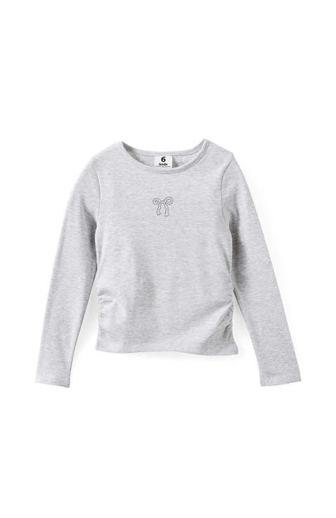 Kid's Fitted Long Sleeve Essential Gathered Top