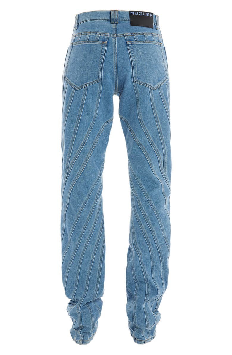MUGLER Spiral Low Waist Denim Baggy Jeans, Alternate, color,