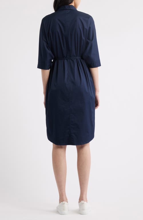 Hugo Boss Boss Dirisia Stretch Cotton Shirtdress In Blue