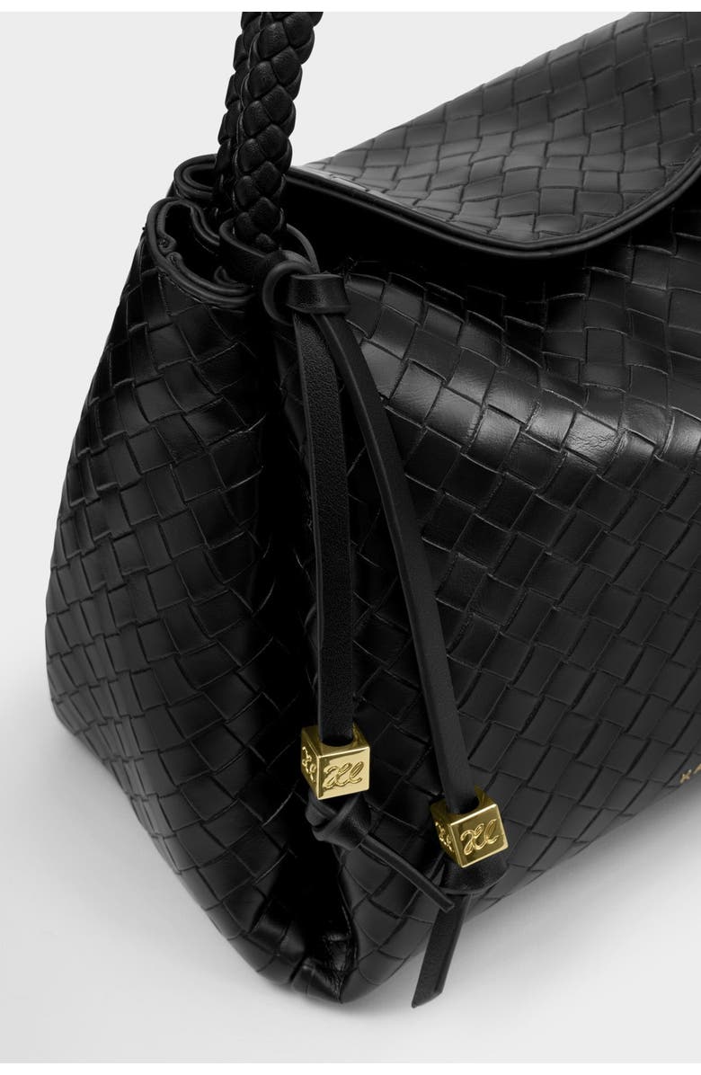 Katie Loxton Nova Woven Texture Top Handle Bag in Black, Alternate, color, Black